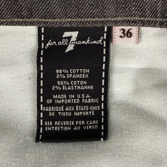 7 For All Mankind Jeans Mens 36x28 Button Fly Straight Brown Stretch Distressed - Picture 15 of 16